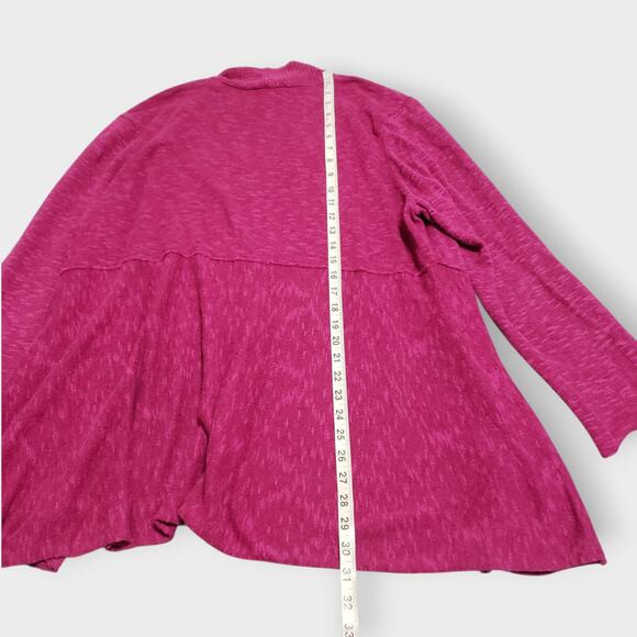 Eileen Fisher Woman 2X Linen Blend Open Front Cardigan Sweater Fuschia Flowy - Picture 13 of 13